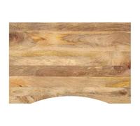 BOWEKAM Meubles, accessoires de table, dessus de table, dessus de bureau avec courbe 90 x 60 x 2,5 cm en bois massif mangue brut