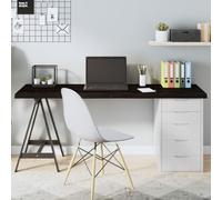 BOWEKAM Meubles, accessoires de table, dessus de table, plateau de table, marron foncé, 160 x 40 x (2-4) cm en chêne massif traité