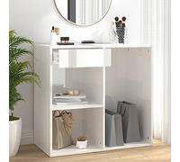 BOWEKAM Meubles, armoires et rangement, armoire à cosmétiques blanc brillant 80 x 40 x 75 cm en bois d'ingénierie