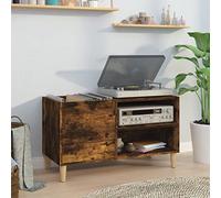 BOWEKAM Meubles, armoires et rangement, armoire à disques en chêne fumé, 84,5 x 38 x 48 cm, bois d'ingénierie