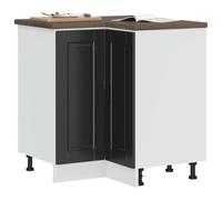 BOWEKAM Meubles, armoires et rangement, armoires de cuisine, armoire de base de coin de cuisine, Porto Black Engineered Wood