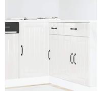BOWEKAM Meubles, armoires et rangement, armoires de cuisine, armoire de base d'évier Lucca en bois blanc brillant
