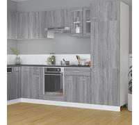 BOWEKAM Meubles, armoires et rangement, armoires de cuisine, armoire en verre suspendue, gris Sonoma, 60 x 31 x 60 cm, bois d'ingénierie
