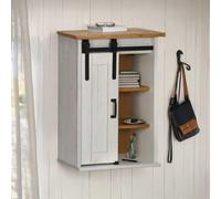 BOWEKAM Meubles, armoires et rangement, armoires de cuisine, armoire suspendue Halden avec porte coulissante, blanc, 49 x 22,5 x 70 cm, pin