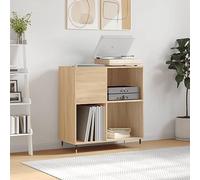 BOWEKAM Meubles, armoires et rangement, armoires de rangement et supports de médias, armoire à disques en chêne sonoma, 84,5 x 38 x 89 cm, bois d'ingénierie