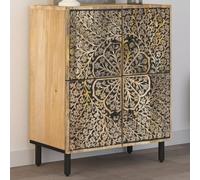 BOWEKAM Meubles, armoires et rangement, buffets et buffets, armoire latérale 60 x 33 x 75 cm en bois massif mangue