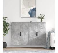 BOWEKAM Meubles, armoires et rangement, buffets et buffets, armoires murales 2 pièces en bois gris béton