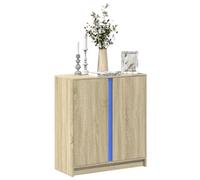 BOWEKAM Meubles, armoires et rangement, buffets et buffets, buffet avec LED en chêne Sonoma, 77 x 34 x 85 cm, bois d'ingénierie