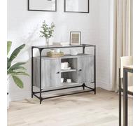 BOWEKAM Meubles, armoires et rangement, buffets et buffets, buffet avec plateau en verre gris Sonoma 98 x 35 x 81 cm