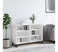 BOWEKAM Meubles, armoires et rangement, buffets et buffets, buffet blanc brillant, 103,5 x 35 x 70 cm, bois d'ingénierie