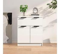BOWEKAM Meubles, armoires et rangement, buffets et buffets, buffet blanc brillant, 60 x 30 x 70 cm, bois d'ingénierie