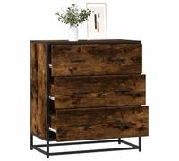 BOWEKAM Meubles, armoires et rangement, buffets et buffets, buffet en chêne fumé, 68 x 35 x 76 cm, bois d'ingénierie et métal