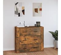 BOWEKAM Meubles, armoires et rangement, buffets et buffets, buffet en chêne fumé, 80 x 33 x 70 cm, bois d'ingénierie