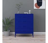 BOWEKAM Meubles, armoires et rangement, commode, commode bleu marine, 80 x 35 x 101,5 cm, acier