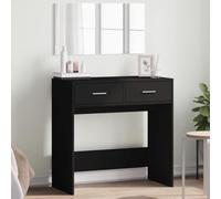 BOWEKAM Meubles, armoires et rangement, meuble-lavabo, coiffeuse de chambre à coucher, coiffeuse avec miroir, noir, 80 x 39 x 80 cm