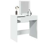 BOWEKAM Meubles, armoires et rangement, meuble-lavabo, coiffeuse de chambre à coucher, coiffeuse avec miroir, blanc, 73 x 46,5 x 120 cm