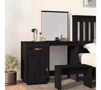 BOWEKAM Meubles, armoires et rangement, meuble-lavabo, coiffeuse de chambre à coucher, coiffeuse noire, 95 x 50 x 134 cm, pin massif