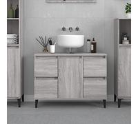 BOWEKAM Meubles, armoires et rangement, unités de lavabo, unités de salle de bain, meuble d'évier gris Sonoma 80 x 33 x 60 cm en bois d'ingénierie