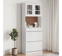 BOWEKAM Meubles, armoires et stockage, buffets et buffets, buffet ALTA blanc 77 x 35 x 188 cm en bois massif pin