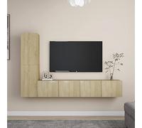 BOWEKAM Meubles, centres de divertissement et meubles TV, 4 pièces Meuble TV en bois de chêne Sonoma