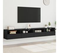BOWEKAM Meubles, centres de divertissement et meubles TV, armoires murales TV, 2 pièces, noir, 100 x 30 x 30 cm, bois d'ingénierie