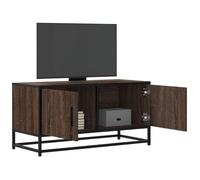 BOWEKAM Meubles, centres de divertissement et meubles TV, meuble TV en chêne marron, 80 x 34,5 x 40 cm, bois d'ingénierie et métal