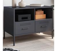 BOWEKAM Meubles, centres de divertissement et supports TV, meuble TV Anthracite 68 x 39 x 50,5 cm Acier