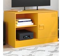 BOWEKAM Meubles, centres de divertissement et supports TV, meuble TV, jaune moutarde 67 x 39 x 44 cm, acier