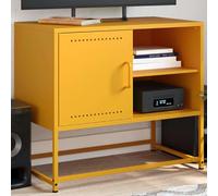 BOWEKAM Meubles, centres de divertissement et supports TV, meuble TV, jaune moutarde 68 x 39 x 60,5 cm, acier