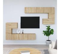 BOWEKAM Meubles, centres de divertissement et supports TV, meuble TV mural en bois de chêne sonoma