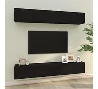BOWEKAM Meubles, centres de divertissement et supports TV, meubles TV muraux 4 pièces, noir, 100 x 30 x 30 cm