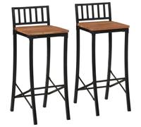 BOWEKAM Meubles, chaises, tabourets de table et de bar, chaises de bar 2 pièces en bois d'acacia massif