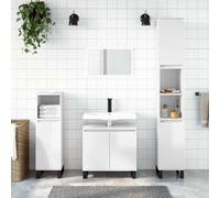 BOWEKAM Meubles, ensembles de meubles, ensembles de meubles de salle de bain, armoire de salle de bain, blanc brillant, 58 x 33 x 60 cm, bois d'ingénierie