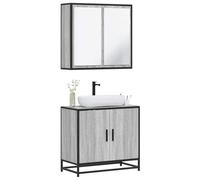 BOWEKAM Meubles, ensembles de meubles, ensembles de meubles de salle de bain, ensemble de meubles de salle de bain 2 pièces en bois Sonoma gris