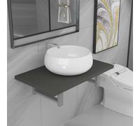 BOWEKAM Meubles, ensembles de meubles, ensembles de meubles de salle de bain, ensemble de meubles de salle de bain deux pièces en céramique gris