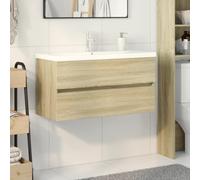 BOWEKAM Meubles, ensembles de meubles, ensembles de meubles de salle de bain, ensemble de meubles de salle de bain 2 pièces en céramique et bois d'ingénierie