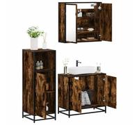 BOWEKAM Meubles, ensembles de meubles, ensembles de meubles de salle de bain, ensemble de meubles de salle de bain 3 pièces en chêne fumé