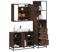 BOWEKAM Meubles, ensembles de meubles, ensembles de meubles de salle de bain, ensemble de meubles de salle de bain 3 pièces en chêne marron