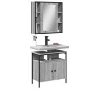 BOWEKAM Meubles, ensembles de meubles, ensembles de meubles de salle de bain, ensemble de meubles de salle de bain 2 pièces en bois Sonoma gris