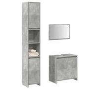 BOWEKAM Meubles, ensembles de meubles, ensembles de meubles de salle de bain, ensemble de meubles de salle de bain 3 pièces en bois d'ingénierie gris béton