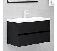 BOWEKAM Meubles, ensembles de meubles, ensembles de meubles de salle de bain, meuble d'évier noir, 80 x 38,5 x 45 cm, bois d'ingénierie