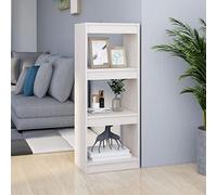 BOWEKAM Meubles, étagères, bibliothèques et étagères debout, armoire à livre/séparateur de pièce, blanc, 40 x 30 x 103,5 cm en pin massif