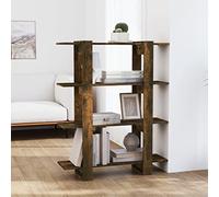 BOWEKAM Meubles, étagères, bibliothèques et étagères debout, armoire à livre/séparateur de pièce, chêne fumé, 100 x 30 x 123,5 cm