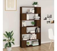 BOWEKAM Meubles, étagères, bibliothèques et étagères debout, armoire à livre/séparateur de pièce, chêne marron, 100 x 24 x 188 cm