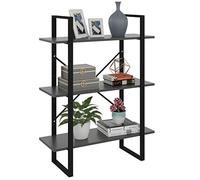 BOWEKAM Meubles, étagères, bibliothèques et étagères debout, armoire à livres, gris, 80 x 30 x 105 cm, bois d'ingénierie