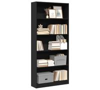 BOWEKAM Meubles, étagères, bibliothèques et étagères debout, bibliothèque noire 80 x 24 x 176 cm en bois d'ingénierie