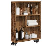 BOWEKAM Meubles, étagères, bibliothèques et étagères debout, chariot de rangement étroit en bois vieilli 48 x 13 x 68 cm