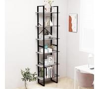 BOWEKAM Meubles, étagères, bibliothèques et étagères debout, étagère de rangement, béton gris, 60 x 30 x 210 cm, bois d'ingénierie