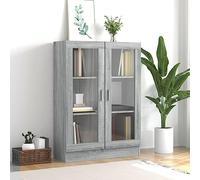 BOWEKAM Meubles, étagères, bibliothèques et étagères sur pied, armoire en vitrine gris Sonoma 82,5 x 30,5 x 115 cm