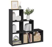 BOWEKAM Meubles, étagères, bibliothèques et étagères sur pied, séparateur de pièce, bibliothèque à 3 niveaux, noir, 99 x 29 x 99 cm